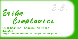 erika csaplovics business card